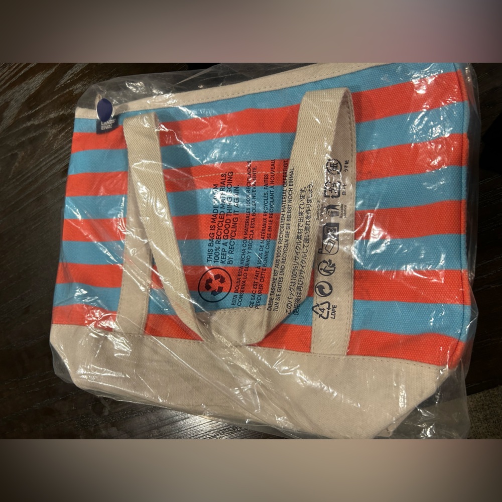 Lands End medium striped tote